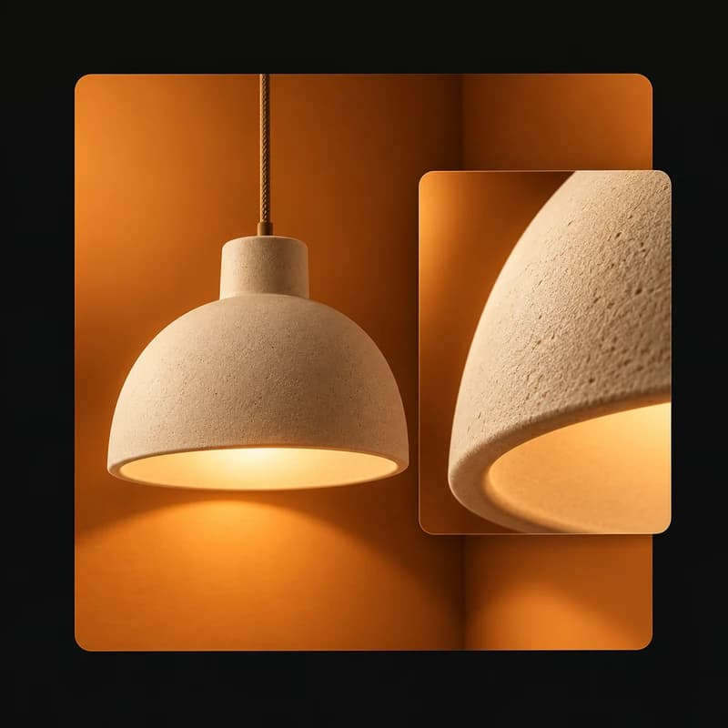 Illustrative example: ceramic lamp in ad cards