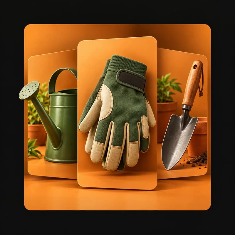 Illustrative example: selection of gardening tools and accessories