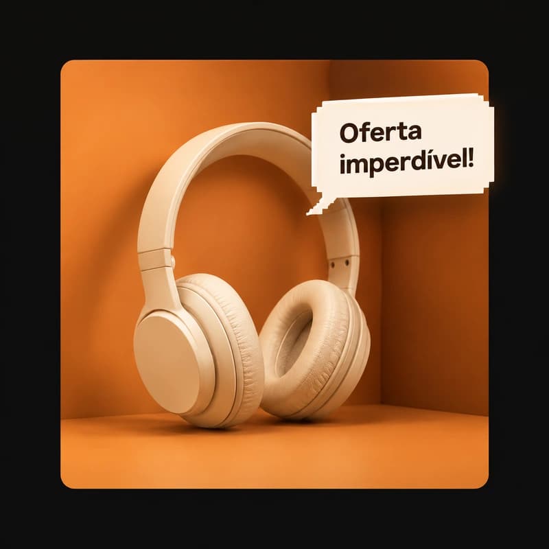 Illustrative example of an offer with headphones and the phrase Unmissable offer